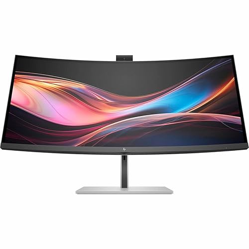 HP 734pm 34 Class Webcam UW-QHD Curved Screen LED Monitor - 21:9-34 Viewable - in-Plane Switching (IPS) Black Technology - Edge LED Backlight - 3440 x 1440 - FreeSync Premium - 400 Nit