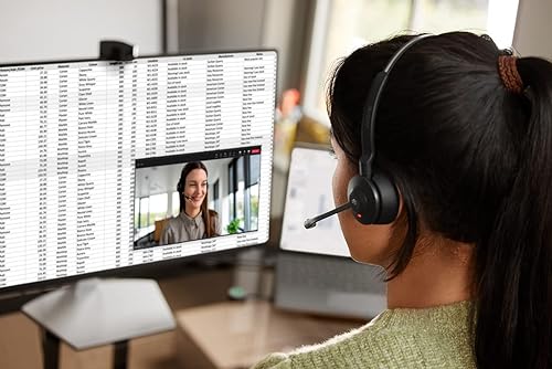 Jabra Engage 55 Stereo Wireless Headset with Link 400 USB-A DECT Adapter – Noise-Cancelling Microphone, Extensive Range, Hearing Protection – MS Teams Certified, Works with All Other Platforms – Black MS Teams (USB-A) Stereo