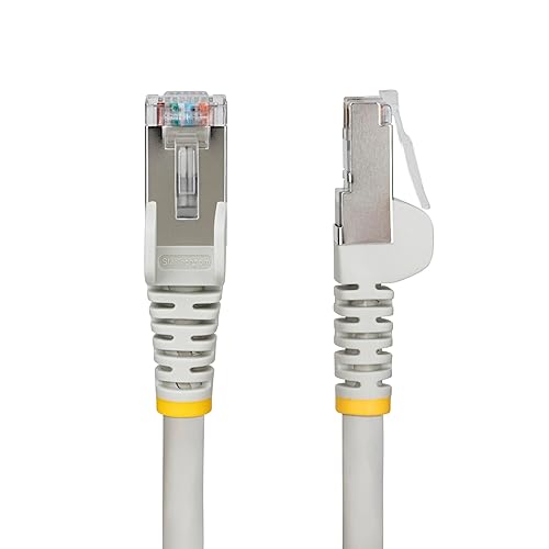 StarTech.com 10ft Gray CAT6a Ethernet Cable, Snagless RJ45, 10GbE, 100W PoE++, S/FTP, 500MHz, 27AWG Pure Bare Copper, LSZH