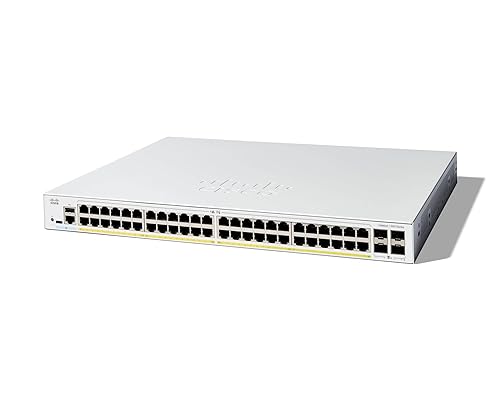Cisco Catalyst C1300-48P-4X Ethernet Switch - 48 Ports - Manageable - 10 Gigabit Ethernet - 10/100/1000Base-T, 10GBase-X - 3 Layer Supported - Modular - 463.32 W Power Consumption - 370 W PoE Budget - Optical Fiber, Twisted Pair