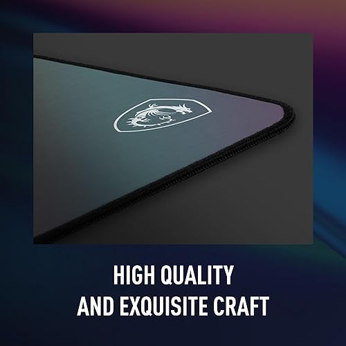 MSI Gaming XXL Ultra-Smooth Silk Low-Friction relective Surface Non-Slip Natural Rubber Base 3mm Thick Gaming Mouse Pad (Agility GD72 Gleam Edition)