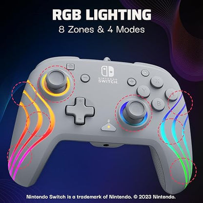 PDP Afterglow™ Wave Wired Controller: Grey For Nintendo Switch, Nintendo Switch - OLED Model Wired Black