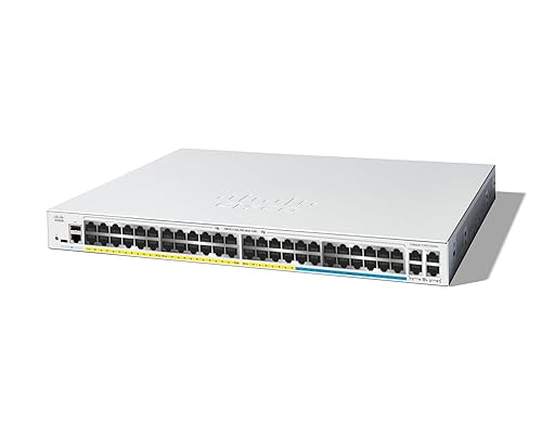 Cisco Catalyst C1300-48MGP-4X Layer 3 Switch - 48 Ports - Manageable - Gigabit Ethernet - 10/100/1000Base-T, 1000Base-X, 2.5GBase-T - 3 Layer Supported - 4 SFP Slots - 93.60 W Power Consumption - 740 W PoE Budget - Twisted Pair, Optical Fiber