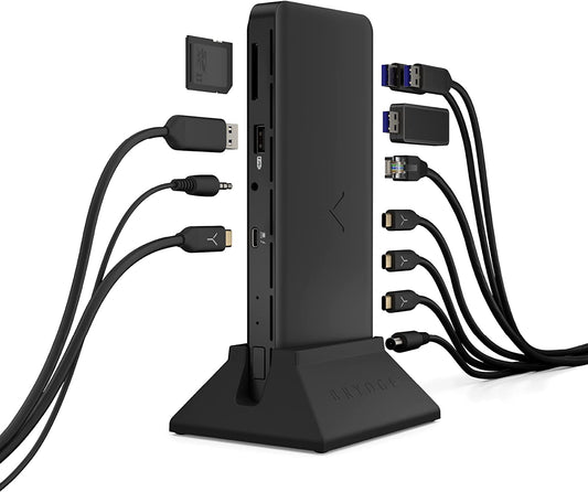 Brydge Stone Pro TB4 Thunderbolt 4 Docking Station - 12 Ports, 90 Watts Charging, Dual 4K Monitors or Single 8K Output, 40GB/s Transfer Speed - Windows 10 &amp; 11, macOS 11.0 &amp; ChromeOS Compatible