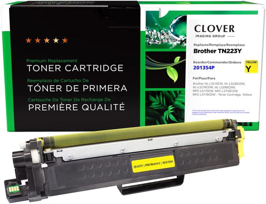 Clover imaging group Clover Remanufactured Toner Cartridge Replacement for Brother TN223 | Yellow Yellow 1300 Pages