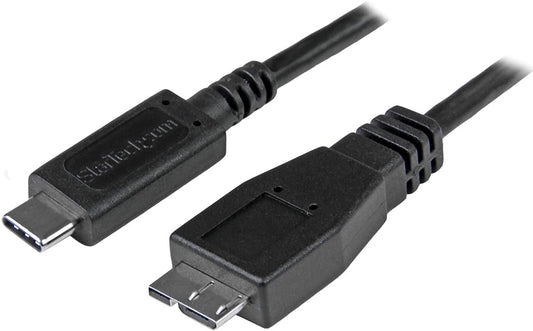 StarTech.com USB C to Micro USB Cable 0.5m - USB 3.1 Type C to Micro USB Type B Cable - Micro USB 3.1 to USB-C - Thunderbolt 3 Compatible (USB31CUB50CM) 1.5 ft / 45cm USB 3.1 - C to Micro B