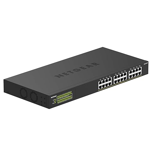 NETGEAR 24-Port Gigabit Ethernet Unmanaged PoE+ Switch (GS324PP) - with 24 x PoE+ @ 380W, Desktop or Rackmount 24 port | 24xPoE+ 380W