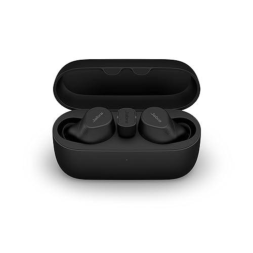 Jabra Evolve2 True Wireless Earbuds - in-Ear Bluetooth Earbuds with Active Noise Cancellation MultiSensor Voice Technology - Certified to Work with Your Virtual Meeting Apps - Black USB-C UC