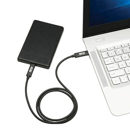 TRIPP LITE Thunderbolt 3 Cable 40 Gbps Active 5A 100W PD 4K USB C M/M 2M (MTB3-02M-5A-AB), Black, 6.6 feet