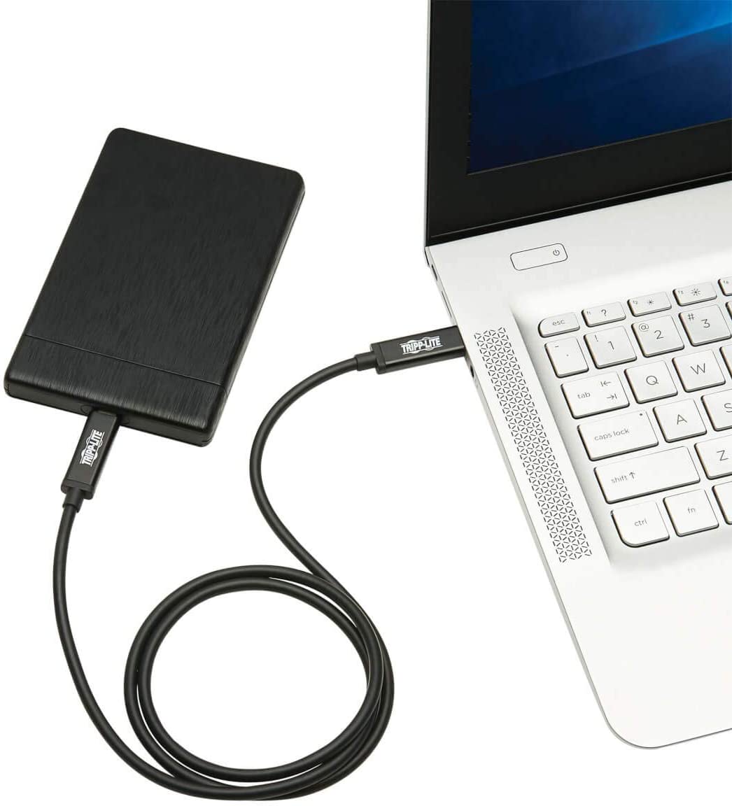 Tripp Lite Thunderbolt 3 Cable 40 Gbps Active 5A 100W Pd 4K USB C M/1M (MTB3-01M-5A-Ab)