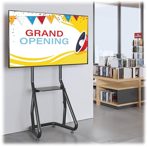 Tripp Lite Heavy-Duty Mobile TV Floor Stand Cart, 37 to 80 inch Displays, VESA-Compliant, Secure Display Combination Lock, Cable Management Routes, 5-Year Manufacturer's Warranty (DMCS3780HDS)