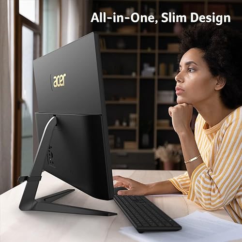 Acer Aspire C24-1700-UA91 AIO Desktop | 23.8 Full HD IPS Display | 12th Gen Intel Core i3-1215U | Intel UHD Graphics | 8GB DDR4 | 512GB NVMe M.2 SSD | Intel Wireless Wi-Fi 6 | Windows 11 Home,Black 8GB RAM / 512GB SSD Windows 11 Home