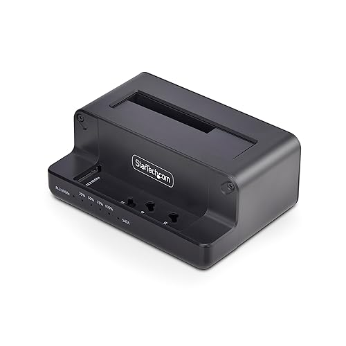 StarTech.com M.2 NVMe to 2.5"/3.5" SATA Drive Duplicator, Dual Bay Standalone Cloner/Drive Dock, 27GB/min, NVMe to SATA/SATA to NVMe, TAA