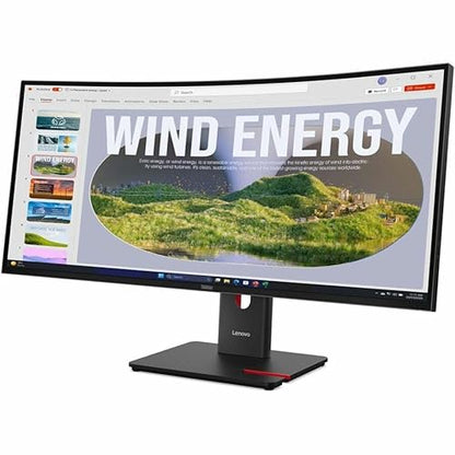 Lenovo ThinkVision T34WD-40 34 Class UW-QHD Curved Screen LED Monitor - 21:9 - Eclipse Black - 34 Viewable - Vertical Alignment (VA) - WLED Backlight - 3440 x 1440-16.7 Million Colors - 300 Nit