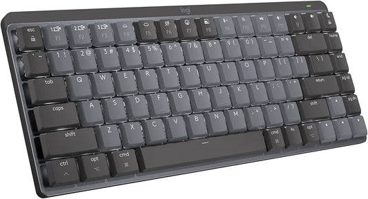 Logitech MX Mechanical Mini for Mac Wireless Illuminated Keyboard, Low-Profile Performance Switches, Tactile Quiet Keys, Backlit, Bluetooth, USB-C, Apple, iPad - Space Grey Keyboard Space Grey