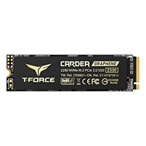 TEAMGROUP T-FORCE CARDEA ZERO Z330 1TB with SLC Cache Graphene Copper Foil 3D NAND TLC NVMe PCIe Gen3 x4 M.2 2280 Gaming Internal SSD (Read/Write 2,100/1,700 MB/s) for Laptop &amp; Desktop TM8FP8001T0C311 1TB Entry Z330