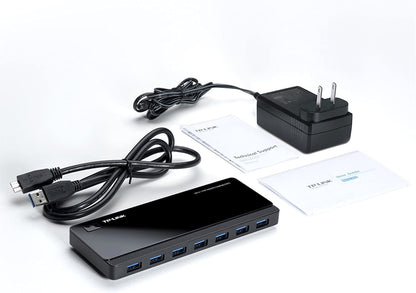 TP-Link Powered USB Hub 3.0 with 7 USB 3.0 Data Ports and 2 Smart Charging USB Ports. Compatible with Windows, Mac, Chrome &amp; Linux OS, with Power On/Off Button, 12V/4A Power Adapter(UH720)