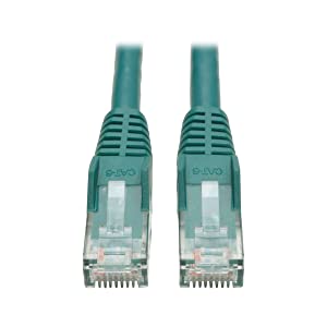 Tripp Lite Cat6 Gigabit Snagless Molded Patch Cable (RJ45 M/M) - Green, 1-ft. (N201-001-GN)