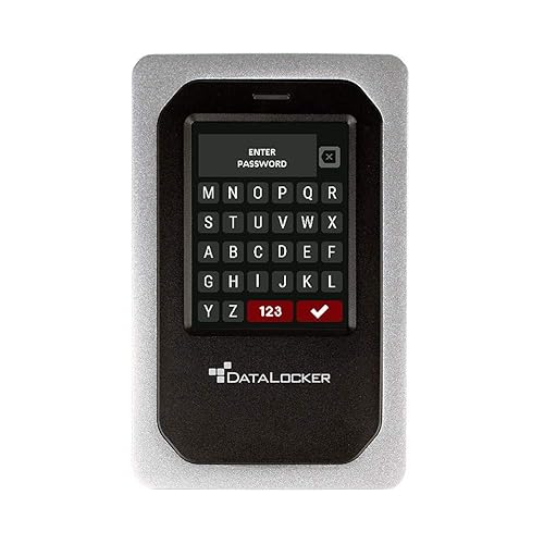 DataLocker DL4 FE 1 TB Password Protected Hardware Encrypted HDD, Easy Screen Guided Use, AES 256, IP64 Dust, TAA Compliant Trusted Supply Chain, OS Independent, USB-C/USB-A
