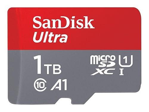 SanDisk 1TB Ultra microSDXC UHS-I Memory Card with Adapter - Up to 150MB/s, C10, U1, Full HD, A1, MicroSD Card - SDSQUAC-1T00-GN6MA