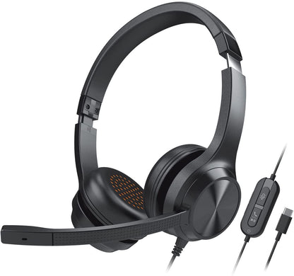 Creative Chat USB On-Ear Headset with Swivel-to-Mute Noise-Cancelling Boom Mic, Mic-Monitoring, SmartComms Kit, Playback and Calls Control for PC, Mac, Consoles USB-C Headset