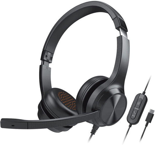 Creative Chat USB On-Ear Headset with Swivel-to-Mute Noise-Cancelling Boom Mic, Mic-Monitoring, SmartComms Kit, Playback and Calls Control for PC, Mac, Consoles USB-C Headset