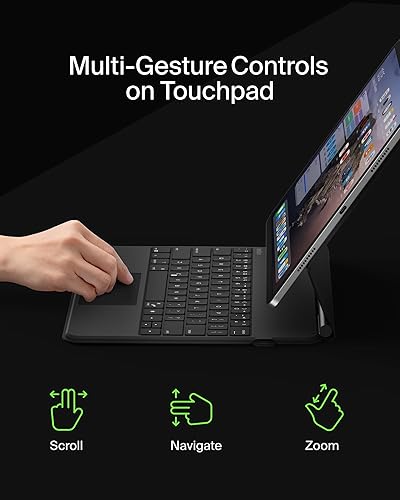 Belkin Pro Keyboard Case w/Magnetic Stand, Backlit Bluetooth Keyboard, Multi-Gesture Controls, Magnetic Apple Pencil Storage Compatibility, & Multimedia Keys for iPad Pro 12.9" - Black
