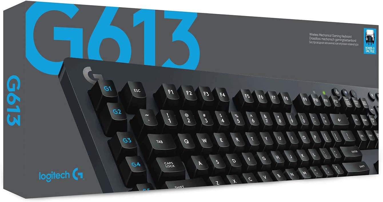 Logitech G613 LIGHTSPEED Wireless Mechanical Gaming Keyboard, Multihost 2.4 GHz + Blutooth Connectivity - Black Keyboard Only