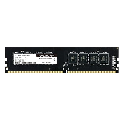 Team ELITE 32GB DDR4 SDRAM Memory Module - For Desktop PC - 32 GB - DDR4-3200/PC4-25600 DDR4 SDRAM - 3200 MHz - CL22 - 1.20 V - Non-ECC - Unbuffered - 288-pin - DIMM - Lifetime Warranty