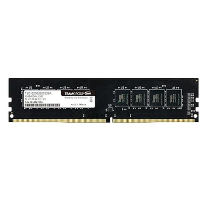 Team ELITE 32GB DDR4 SDRAM Memory Module - For Desktop PC - 32 GB - DDR4-3200/PC4-25600 DDR4 SDRAM - 3200 MHz - CL22 - 1.20 V - Non-ECC - Unbuffered - 288-pin - DIMM - Lifetime Warranty