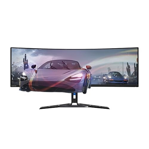 Lenovo Legion R45w-30 Gaming Monitor, 44.5” 32:9 Curved Display, 5120x1440 Resolution, 165Hz/170Hz Refresh, 1ms MPRT, AMD FreeSync Premium Pro, Adjustable Stand, 450 nits Brightness, Black