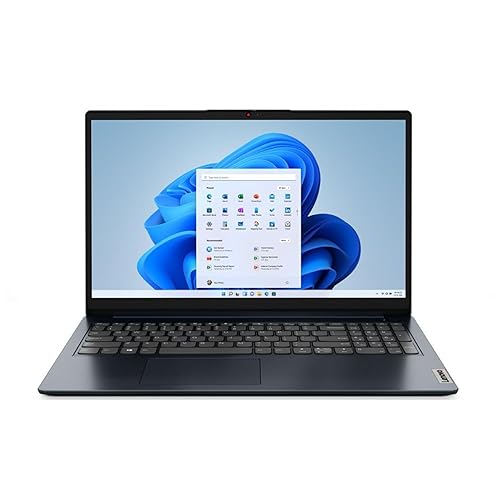 Lenovo IdeaPad 1 15.6" FHD Touchscreen (1920 x 108) Laptop, Intel Core i5-1235U, 8 GB RAM, 512 GB SSD, Windows 11 in S Mode, Wi-Fi, Abyss Blue, 82QD00HMUS