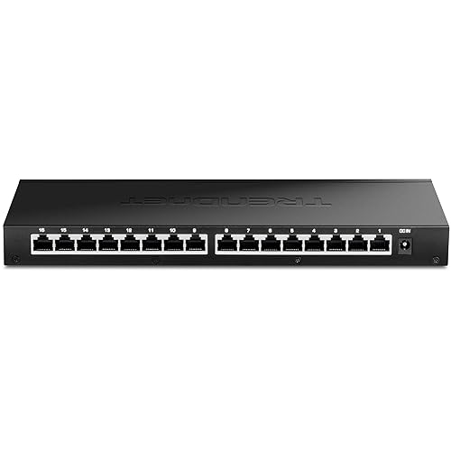 TRENDnet 16-Port Unmanaged 2.5G Desktop Network Ethernet Switch, TEG-S3160, 16 x 2.5Gb RJ-45 Ports, 80Gbps Switching Capacity, NDAA TAA Compliant, Black 16-Port 2.5G