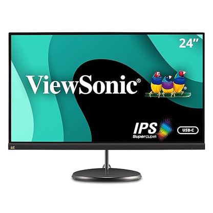 ViewSonic VX2485-MHU 24 Inch 1080p Frameless IPS Monitor with USB 3.2 Type C and FreeSync for Home and Office 24-Inch 1080p