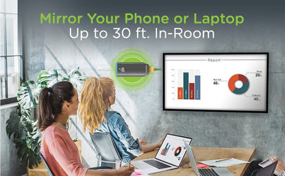 IOGEAR HDMI Wireless Video 4K Screen Sharing Adapter - 4K@30Hz - Wireless 2.4/5GHz w/ WPA-2 Security - Up to 30Ft - Low Latency - Phone/Tablet/PC - Win Mac OS iOS Android Chrome - GWAVR4K