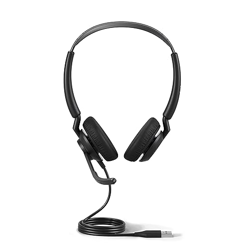 Jabra Engage 50 II Wired Stereo Headset with Link Call Control - Noise-Cancelling 3-Mic Technology and USB-A Cable, Ultra-Lightweight - MS Teams Certified, Works with All Other Platforms - Black Stereo w/ Link MS Teams (USB-A)