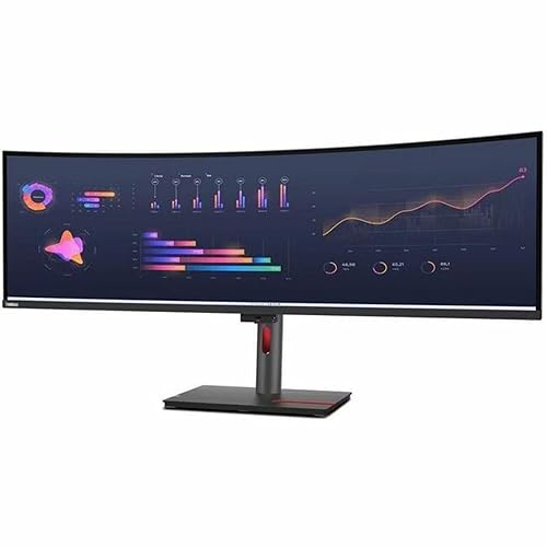 Lenovo - 63DBRAR1US - Lenovo ThinkVision P49W-30 49 Class Dual Quad HD (DQHD) Curved Screen LED Monitor - 32:9 - Raven Black - 49 Viewable - In-plane Switching (IPS) Technology - WLED Backlight - 5120