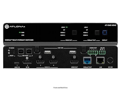 Atlona AT-OME-MS42 4x2 Multi-Format (HDMI/USB-C/DisplayPort) Matrix Switcher