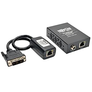 Tripp Lite DVI over Cat5 / Cat6 Extender, Extended Range Video Transmitter and Receiver 1920x1080 at 60Hz(B140-101X),Black