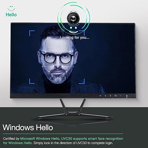 UUC30 4K Camera with 1.6M USB-C Cable, Privacy Shutter, USB-A to USB-C Adapter