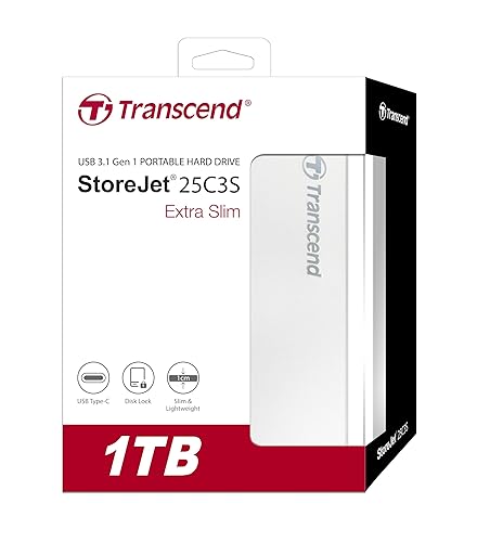 Transcend 1TB StoreJet External Hard Drive 2.5" (TS1TSJ25C3S)