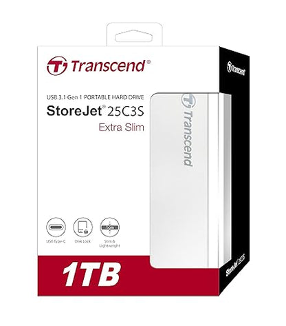 Transcend 1TB StoreJet External Hard Drive 2.5" (TS1TSJ25C3S)