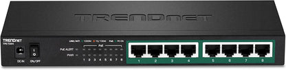 TRENDnet 8-Port Gigabit PoE+ Switch, 120W PoE Power Budget, 16Gbps Switching Capacity, IEEE 802.1p QoS, DSCP Pass-Through Support, Fanless, Wall Mountable, Lifetime Protection, Black, TPE-TG84