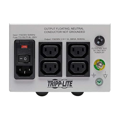 Tripp Lite By Eaton Isolator Series Dual-voltage 115/230v 300w 60601-1 Medical-grade Isolation Transformer, C14 Inlet, 4 C13 Outlets - 300 Va - 120 V Ac, 230 V Ac Input - 115 V Ac, 230 V Ac Output