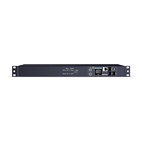 CyberPower PDU44001 Switched ATS PDU, 100-120V, 15A (Derated to 12A), 10 Outlets, 1U Rackmount