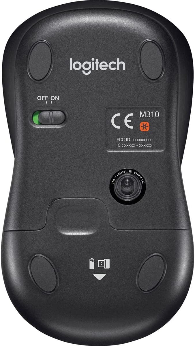 Logitech M310 Wireless Laser Mouse 3 Buttons 2.4 GHz, Black (910-004277)
