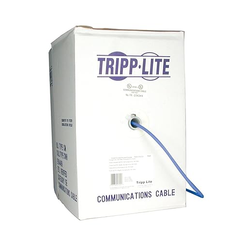 Tripp Lite Cat5e/Cat5 350MHz, 1000' Bulk Stranded-Core PVC Cable, Blue (N020-01K-BL)
