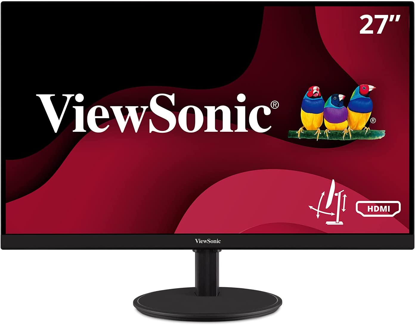 ViewSonic VA2747-MHJ 27 Inch Full HD 1080p Monitor with Advanced Ergonomics, Ultra-Thin Bezel, Adaptive Sync, 75 Hz, Eye Care, HDMI, VGA Inputs for Home and Office 27-Inch Ergonomic