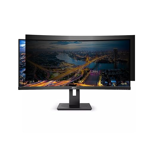 Targus – 4Vu Privacy Screen for 34” Curved Monitors - Anti Glare Protector - Glossy and Matte Sides with Easy Installation - AST106GLZ