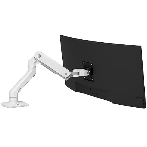 Ergotron – HX Single Heavy Duty Monitor Arm, VESA Desk Mount – for Ultrawide Monitors Up to 49 inches, 20 to 42 lbs, Less Than 8 Inch Display Depth – White White 1